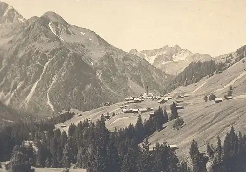 ALTE POSTKARTE MITTELBERG GASTHOF ALTE KRONE KLEINES WALSERTAL DAS KLEINWALSERTAL HOTELSTEMPEL Ansichtskarte AK