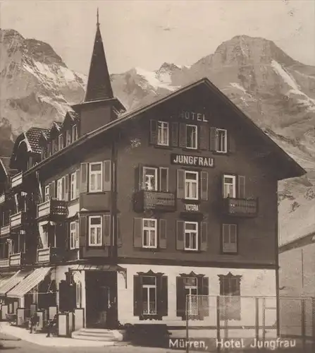 ALTE POSTKARTE MÜRREN HOTEL JUNGFRAU 1924 BERNER OBERLAND Suisse Helvetia Schweiz cpa postcard AK Ansichtskarte