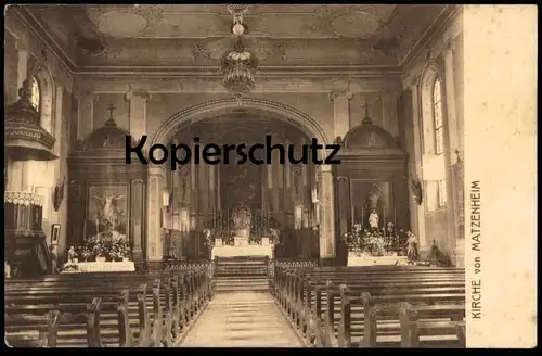 ALTE POSTKARTE KIRCHE VON MATZENHEIM ALSACE ELSASS Intérieur de l'église church Bas Rhin relikwie relique Maria cpa AK