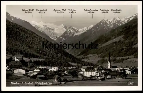 ALTE POSTKARTE MIEDERS IM STUBAI GLETSCHERBLICK Pfaff glacier Stubaital Tirol Österreicht Austria Autriche cpa postcard