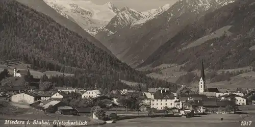 ALTE POSTKARTE MIEDERS IM STUBAI GLETSCHERBLICK Pfaff glacier Stubaital Tirol Österreicht Austria Autriche cpa postcard