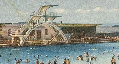 ÄLTERE POSTKARTE WESTON-SUPER-MARE DONKEY FLOWER & BETTY swimming pool piscine donkeys Esel ane postcard cpa AK