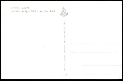 ALTE POSTKARTE CORTINA D'AMPEZZO 1224 m FALORIA SORAPIS ANTELAO d'Anpezo Dolomiti Italia Italy postcard Ansichtskarte