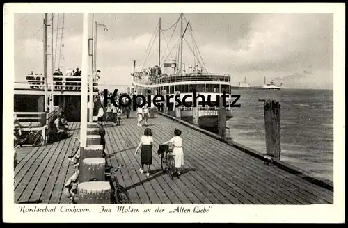 ALTE POSTKARTE CUXHAVEN SCHIFF JAN MOLSEN AN DER ALTEN LIEBE steam ship bateau Dampfer postcard cpa AK Ansichtskarte