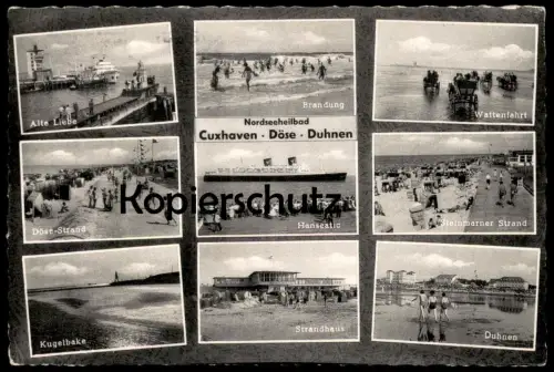 ÄLTERE POSTKARTE CUXHAVEN DÖSE DUHNEN SCHIFF HANSEATIC STEINMARNER STRAND STRANDHAUS ship postcard cpa AK Ansichtskarte