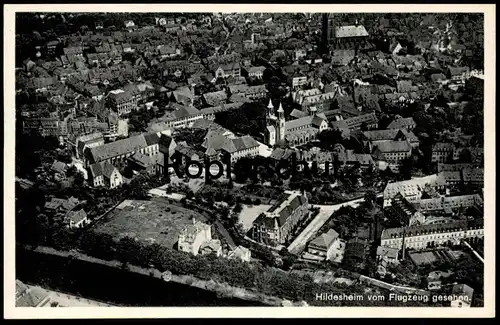 ALTE POSTKARTE HILDESHEIM VOM FLUGZEUG GESEHEN Luftbild Fliegeraufnahme Flugzeugaufnahme cpa postcard Ansichtskarte AK