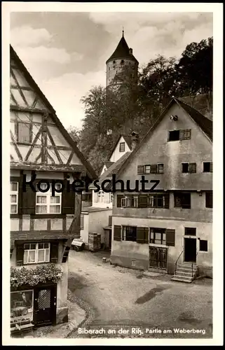 ÄLTERE POSTKARTE BIBERACH AN DER RISS PARTIE AM WEBERBERG FACHWERKHAUS Baden-Württemberg cpa postcard AK Ansichtskarte