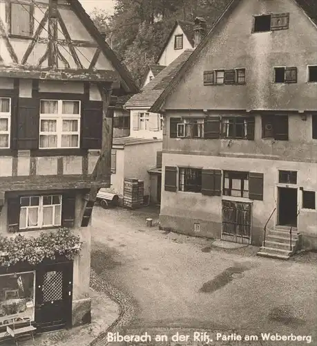 ÄLTERE POSTKARTE BIBERACH AN DER RISS PARTIE AM WEBERBERG FACHWERKHAUS Baden-Württemberg cpa postcard AK Ansichtskarte