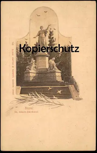 ALTE POSTKARTE BASEL ST. JAKOB DENKMAL JAKOBDENKMAL Monument Schweiz Suisse Swiss cpa postcard AK Ansichtskarte