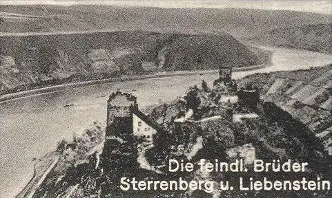 ALTE POSTKARTE GRUSS AUS KAMP-BORNHOFEN BLÜTENWUNDER STERRENBERG U. LIEBENSTEIN Kirschen Kirsche cherry cerise Loreley