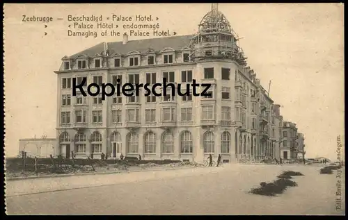 ALTE POSTKARTE ZEEBRUGGE BESCHADIGD PALACE HOTEL endommagé damaging Hotel Belgique Belgien cpa postcard AK Ansichtskarte