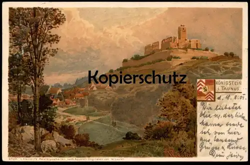 ALTE LITHO-POSTKARTE KÖNIGSTEIN IM TAUNUS L. KLEMENT'S MEISTERPOSTKARTEN SIGN. W. LAUTER cpa postcard AK Ansichtskarte