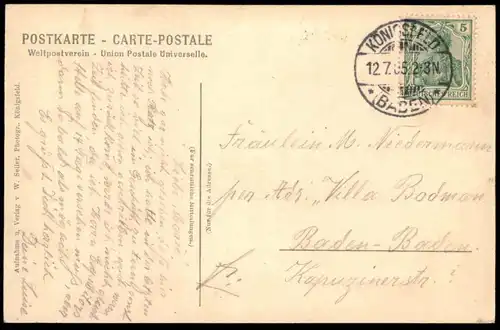 ALTE POSTKARTE KÖNIGSFELD SCHWARZWALD STELLWALD 1905 HUND dog chien black forest foret-noire cpa postcard Ansichtskarte