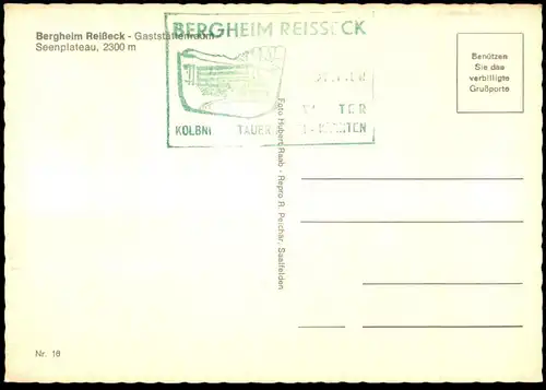 ÄLTERE POSTKARTE BERGHEIM REISSECK GASTSTÄTTENRAUM MAGGI ? KOLBNITZ MÖLLTAL Hohe Tauern Österreich Austria Autriche cpa