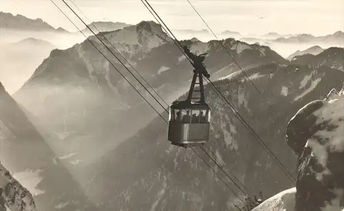 ÄLTERE POSTKARTE RUHPOLDING 1957 RAUSCHBERGBAHN 1670 m Bergbahn Seilbahn cableway Winter Hiver Snow Neige Ansichtskarte
