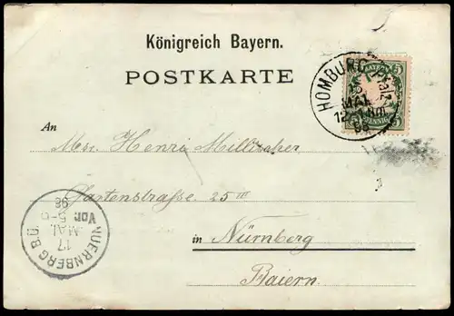 ALTE POSTKARTE KAISERSLAUTERN STADTPARK 1898 bei Nacht Mondschein at night moonlight moon la nuit Ansichtskarte postcard