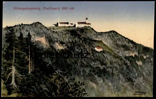 ALTE KÜNSTLER POSTKARTE HOHENPEISSENBERG OBERBAYERN 1000 METER SIGN. J. SICKL ? 1923 Bayern Ansichtskarte AK postcard