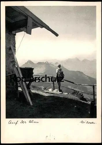 ALTE POSTKARTE AUF DER ALM HEUBERG VON DER HOCHRIESE B. SAMERBERG TÖRWANG FOTO PHOTO WALTER NIESSEN BAIERBACH Junge boy