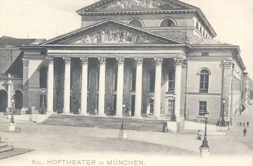ALTE POSTKARTE KÖNIGLICHES HOFTHEATER IN MÜNCHEN UM 1905 Verlag Fränzl Theater Denkmal monument  cpa AK postcard