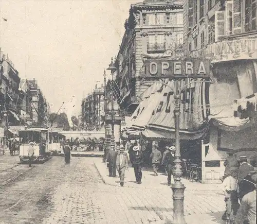 ALTE POSTKARTE MARSEILLE LA RUE CANNEBIÈRE OPERA Oper Tram Tramway Strassenbahn postcard cpa AK Ansichtskarte