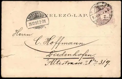 ALTE LITHO POSTKARTE ÜDVÖZLET MISKOLCZ DIOSGYÖRI VARROM MISKOLC 1897 Mischkolz Ungarn Hungary Hongrie Magyar postcard AK