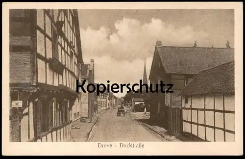 ALTE POSTKARTE DROVE DORFSTRASSE KREUZAU Blechschild Provinzial Feuer-Versicherung Ansichtskarte AK cpa postcard