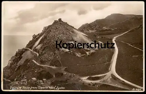 ALTE POSTKARTE LYNTON VALLEY OF ROCKS FROM CASTLE ROCK old cars car Devon United Kingdom postcard cpa AK Ansichtskarte