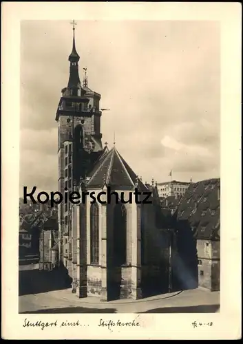 ALTE POSTKARTE STUTTGART EINST STIFTSKIRCHE Hans Römpler Lichtbildarchiv Kirche church église cpa postcard Ansichtskarte