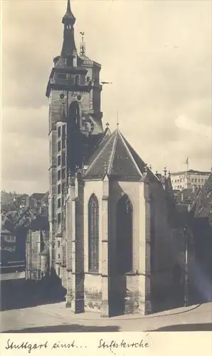 ALTE POSTKARTE STUTTGART EINST STIFTSKIRCHE Hans Römpler Lichtbildarchiv Kirche church église cpa postcard Ansichtskarte