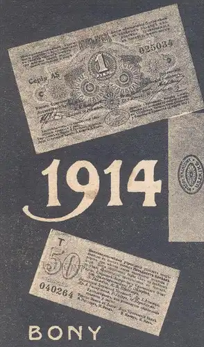 ALTE POSTKARTE LODZ BONY BONS 1914 1915 GELDSCHEIN RUBEL Monnaies money monnaie billet de banque AK cpa postcard