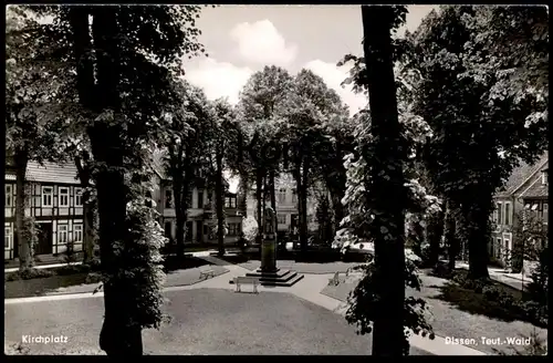 ÄLTERE POSTKARTE DISSEN TEUTOBURGER WALD KIRCHPLATZ Denkmal monument 1957 AK Ansichtskarte cpa postcard
