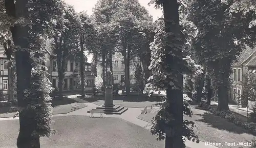 ÄLTERE POSTKARTE DISSEN TEUTOBURGER WALD KIRCHPLATZ Denkmal monument 1957 AK Ansichtskarte cpa postcard