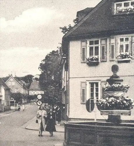 ÄLTERE POSTKARTE BAD KÖNIG FRANKFURTER STRASSE ODENWALD EDER BRÄU HOTEL BÜCHNER CAFÉ Hessen Ansichtskarte cpa postcard