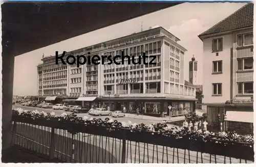 ÄLTERE POSTKARTE SOLINGEN BLICK AUF DAS SALI-HAUS DAK Ohliger Sträter Mercedes Opel car cars Auto Autos voitures cpa