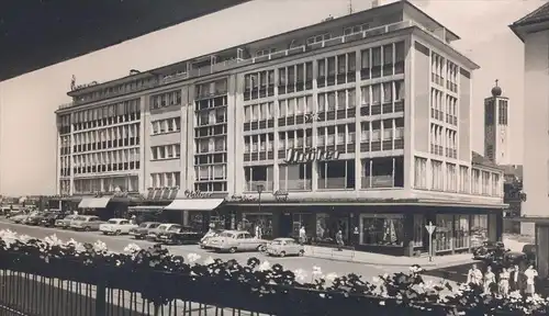 ÄLTERE POSTKARTE SOLINGEN BLICK AUF DAS SALI-HAUS DAK Ohliger Sträter Mercedes Opel car cars Auto Autos voitures cpa