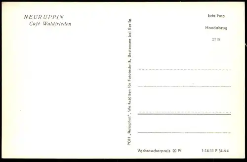 ÄLTERE POSTKARTE NEURUPPIN CAFÉ WALDFRIEDEN Wippe Kind child girl enfant teeter-totter tape-cul  Rotophot cpa postcard