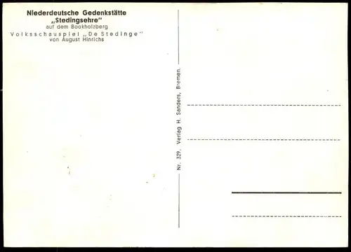 ALTE POSTKARTE GEDENKSTÄTTE STEDINGSEHRE BOOKHOLZBERG GANDERKESEE OLDENBURG August Hinrichs postcard AK Ansichtskarte