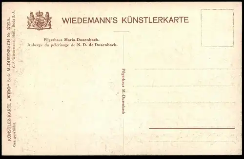 ALTE POSTKARTE PILGERHAUS MARIA DUSENBACH AUBERGE DU PÉLERINAGE RIBEAUVILLÉ WIRO - WIEDEMANN'S KÜNSTLERKARTE AK postcard