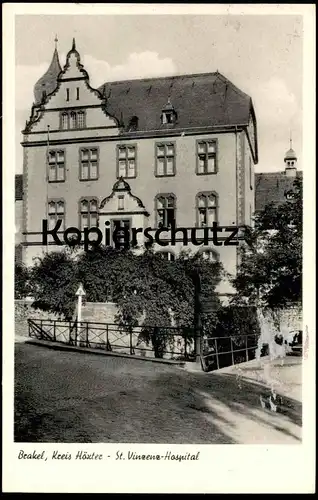 ÄLTERE POSTKARTE BRAKEL KREIS HÖXTER ST. VINZENZ HOSPITAL 1960 Krankenhaus AK Ansichtskarte cpa postcard