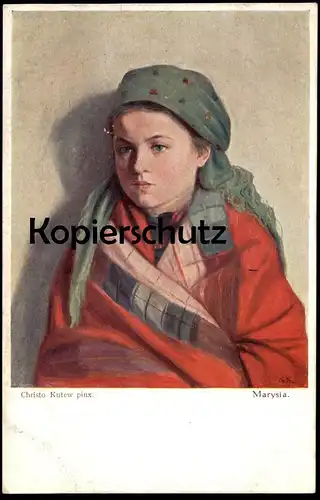 ALTE KÜNSTLER POSTKARTE MARYSIA CHRISTO KUTEW PINX. 1915 Frau enfant jeune femme polish girl Polska cpa postcard AK