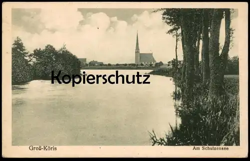ALTE POSTKARTE GROSS KÖRIS AM SCHULZENSEE Kirche See bei Heidesee Königs Wusterhausen cpa postcard AK Ansichtskarte