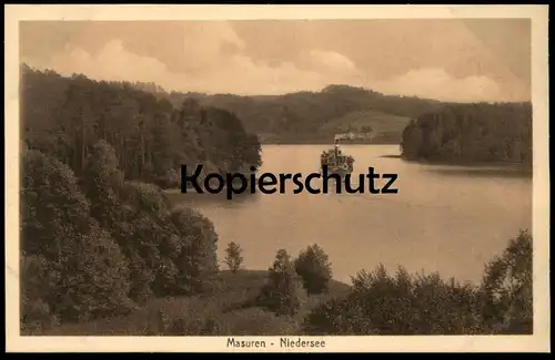 ALTE POSTKARTE MASUREN NIEDERSEE MIT SCHIFF DAMPER OSTPREUSSEN Ruciane-Nida Nidzkie Masury steam ship bateau