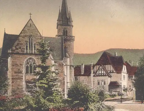 ALTE POSTKARTE SONDERSHAUSEN FÜRSTENPLATZ MIT KATHOLISCHER KIRCHE THÜRINGEN église church cpa postcard AK Anischtskarte