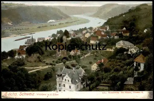 ALTE POSTKARTE SÄCHSISCHE SCHWEIZ WEHLEN AN DER ELBE 1906 SACHSEN cpa postcard AK Ansichtskarte