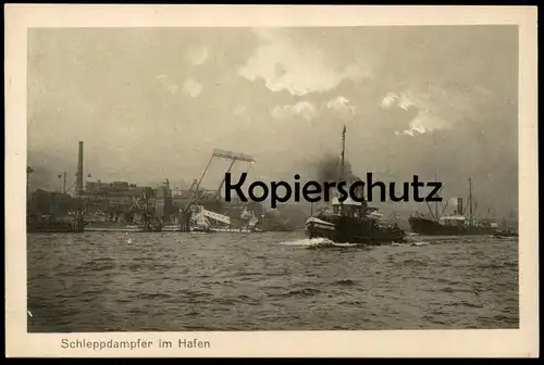 ALTE POSTKARTE SCHLEPPDAMPFER BRUNSHAUSEN IM HAFEN HAMBURG SCHLEPPER Harbour Dampfer steam ship bateau à vapeur ship cpa