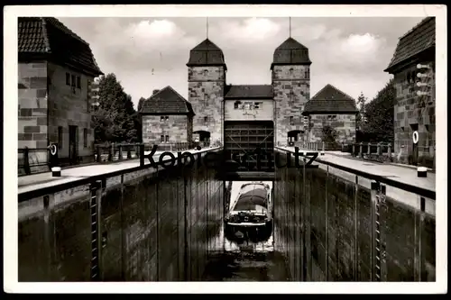 ÄLTERE POSTKARTE MINDEN SCHACHTSCHLEUSE Schleuse Schiff Frachtschiff Cargo Ship watergate écluse sluice cpa postcard AK