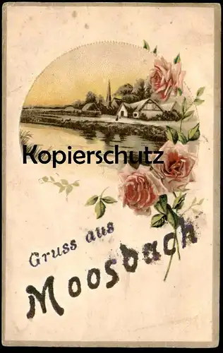 ALTE KÜNSTLER PRÄGE POSTKARTE GRUSS AUS MOOSBACH 1. WELTKRIEG FELDPOST OBERPFALZ Bayern cpa gaufree embossed postcard