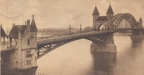ALTE POSTKARTE BONN AM RHEIN RHEINBRÜCKE 1919, RÜCKSEITIG KÖNIGSHOF bridge pont postcard AK Ansichtskarte