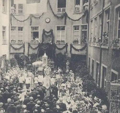 ALTE POSTKARTE CÖLN SEGEN INNENHOF LAZARETT KOLPINGHAUS PFARRPROZESSION ST. MARIA IN DER KUPFERGASSE 1915 Köln Feldpost