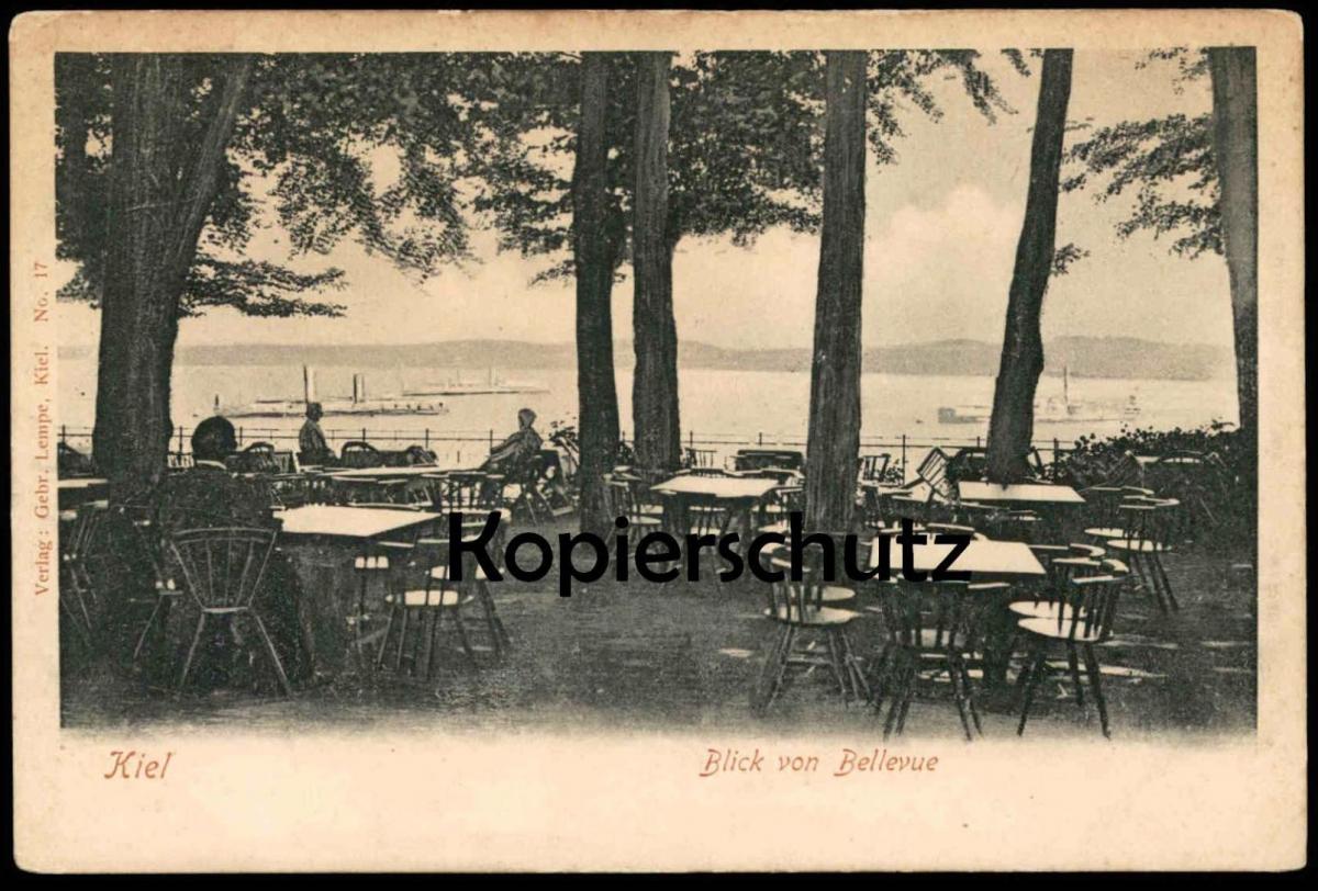 ALTE POSTKARTE KIEL BLICK VON BELLEVUE SchleswigHolstein